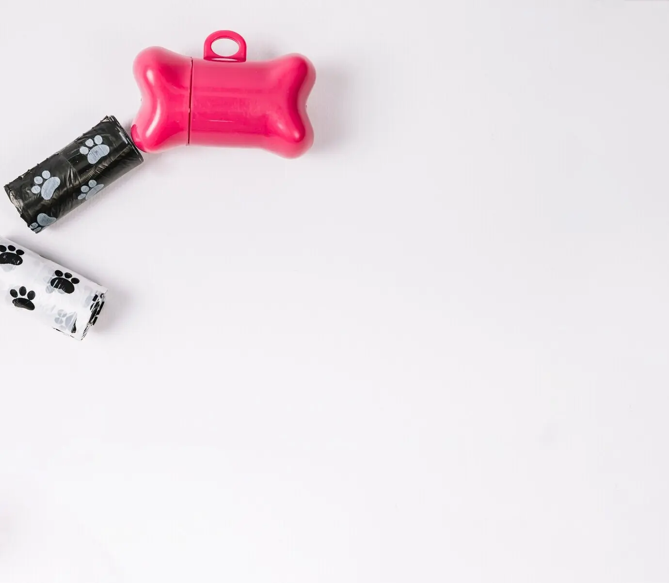 Draufsicht auf Kragenetikett und Plastiktüten